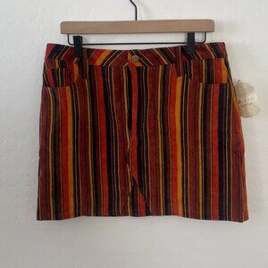 Altar'd Striped Utility Rock Country Corduroy Sunset Boho Festival Mini Skirt